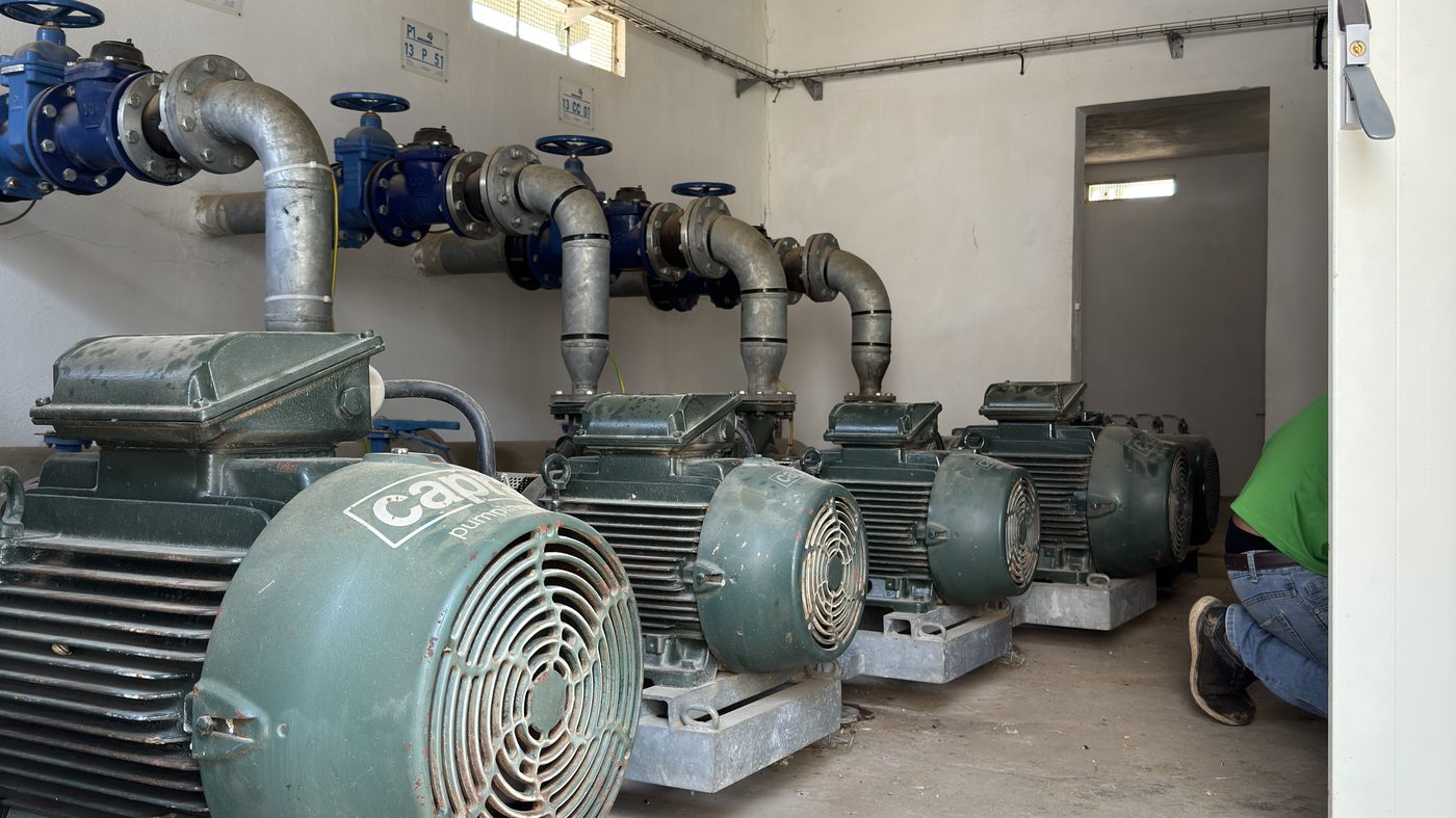 Pump room with four Caprari units in parallel